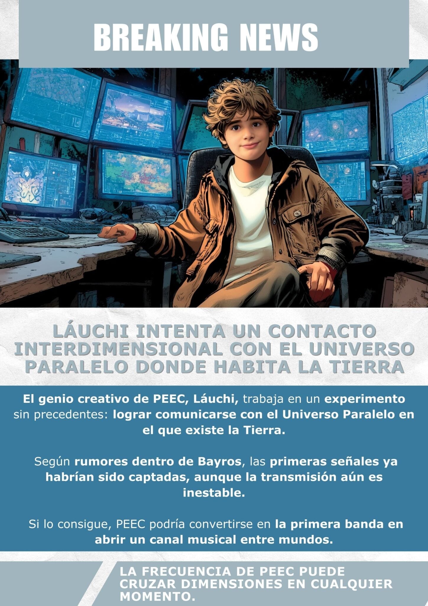 Láuchi intenta un contacto interdimensional con el universo paralelo donde habita la tierra