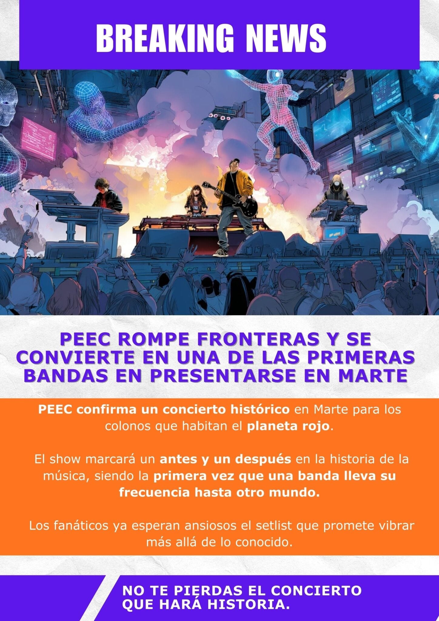PEEC Rompe fronteras y se convierte en una de las primeras bandas en presentarse en marte